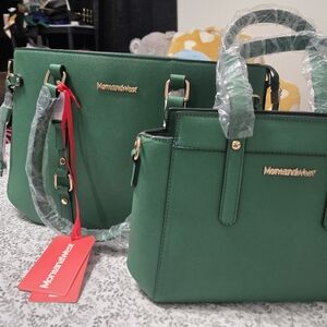 Green Women's Handbag Set